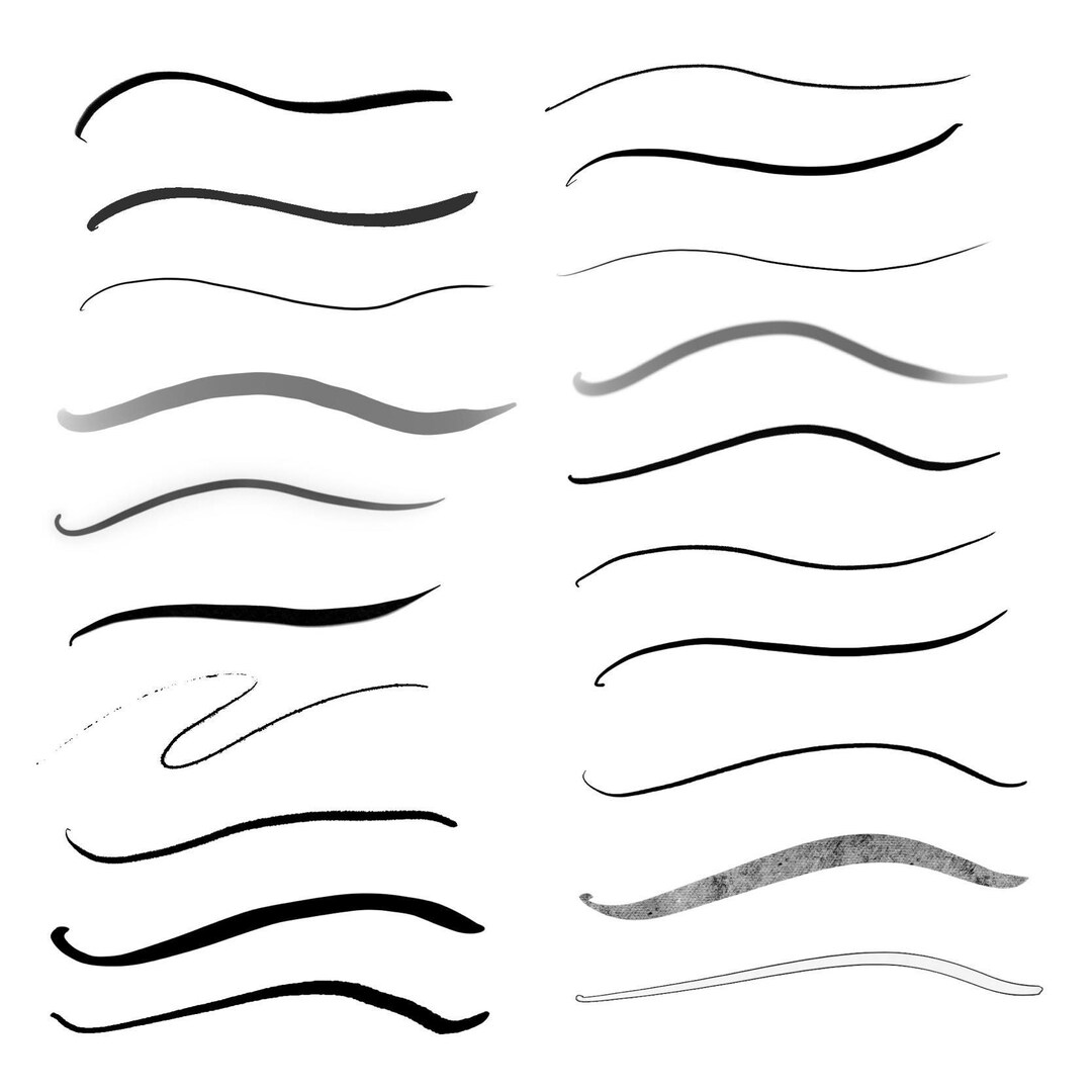 20 Sai/csp Imitation Brush for Procreate Etsy