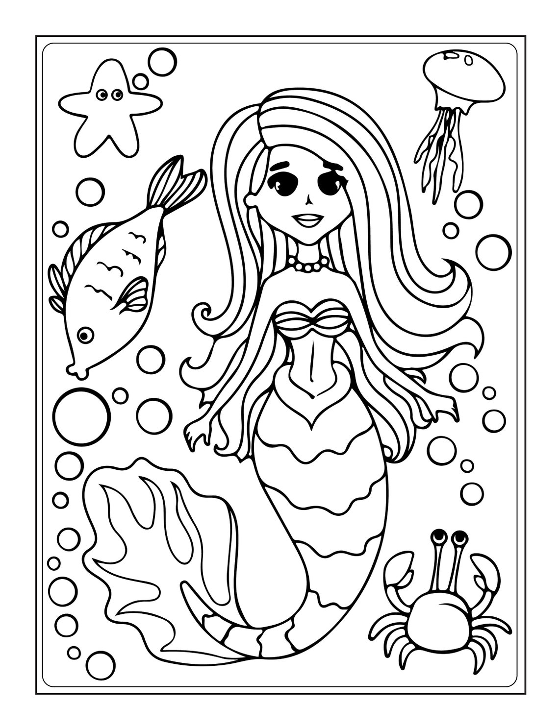 Mermaid Coloring Book: 100 Pages! - Etsy