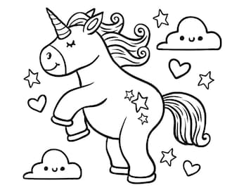 Unicorn Coloring Book: 20 Pages!
