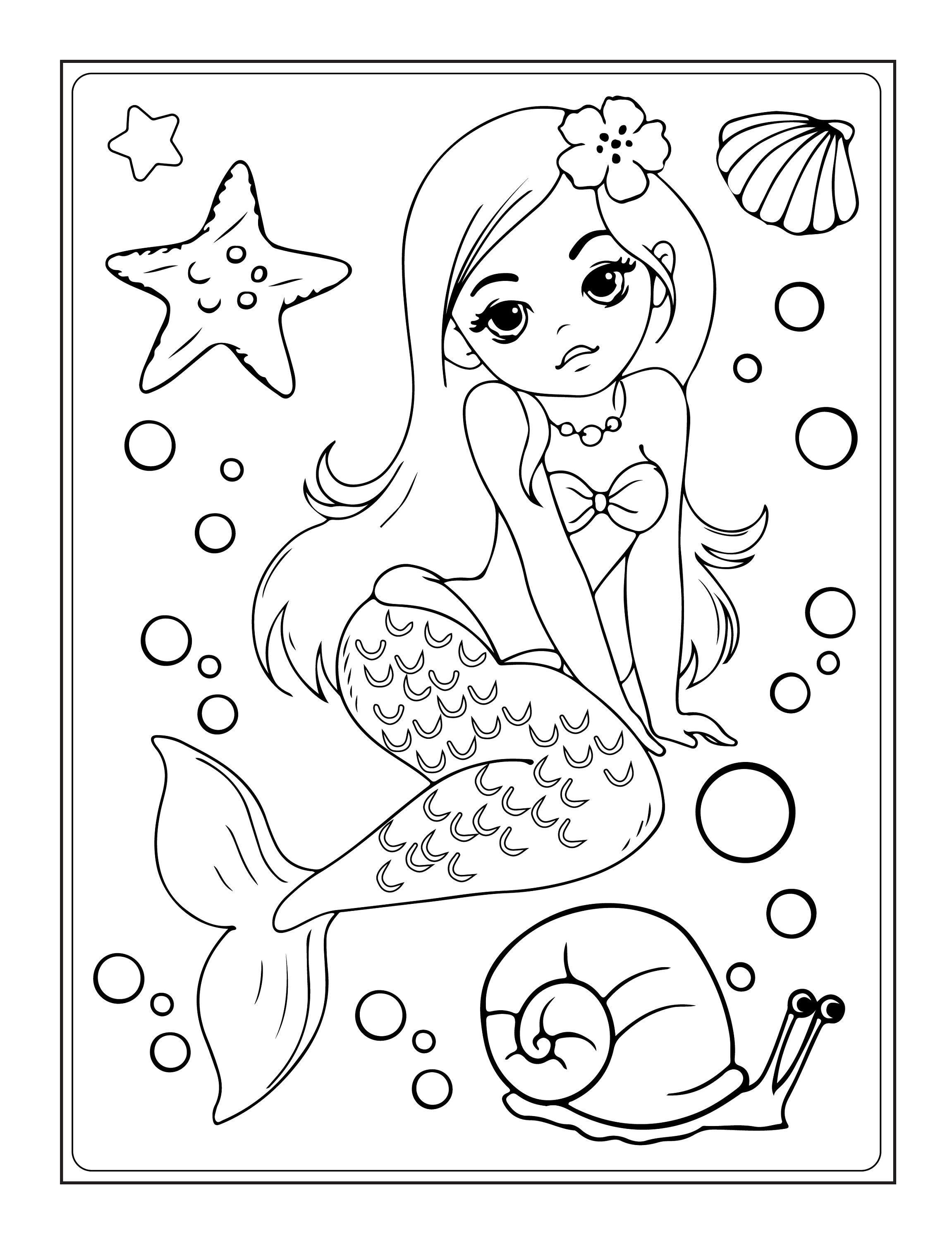 MERMAIDS CUTE Coloring Book for Kids: Beautiful Mermaid Coloring Book with  Amazing Pages for Girls Ages 3-5 Adorable Drawings with Sea Creatures, Merm  (Paperback)