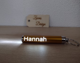 Mini flashlight including name engraving