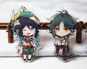 Xiaoven Keychains (Xiao and Venti) - Acrylic Charms Genshin Impact