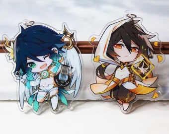 Archons Keychains - Zhongli Venti Morax Barbatos Genshin Impact