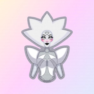 White Diamond Sticker Steven Universe Sticker Holographic Sticker Vinyl Sticker