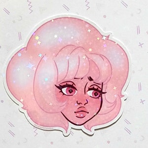 Pink Diamond Sticker Steven Universe stickers Holographic sticker Vinyl stickers Water proof sticker Laptop sticker Vinyl Anime sticker