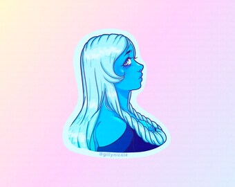 Blue Diamond Steven Universe Holographic Vinyl Sticker