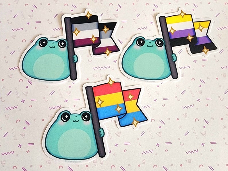 Pride Flag Frogs Variety Matte Vinyl Stickers choose One - Etsy