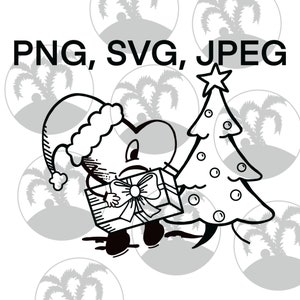 Bad Bunny Christmas Navidad Santa Un Verano Sin ti Sad Heart デジタル ファイルのダウンロード PNG SVG JPEG Benito Present