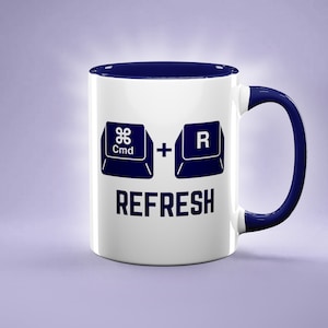 Funny Mug, Command+R Refresh Mug, Nerd Mug, Geek Mug, Computer Mug, Funny Mug for Computer or Technology Lover, Apple Computer, Mac Computer