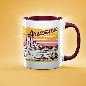 Arizona Mug, Retro Mug, Vintage Mug, AZ Mug, Travel Mug, Desert Mug, Southwest Mug, Sunset