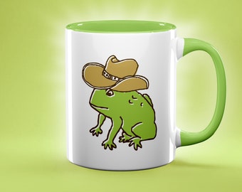 Funny Mug, Cowboy Frog Mug, Funny Frog Mug, Toad Mug, Funny Frog Gift, Gift for Frog Lover