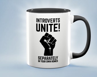 Tazza divertente, Tazza introversa, Intoverts Unite, Tazza persone introverse, Tazza antisociale