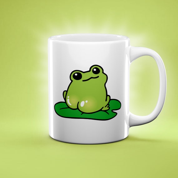 Frosch-Tasse Mit Löffel – 400 Ml, Keramik, Süßes Design, Inkl. Holzdeckel – Geschenk Für Froschliebhaber