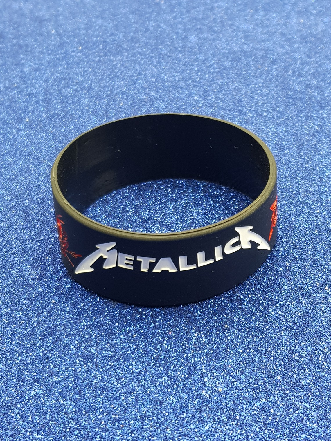 Metallica rubber silicone wrist band bracelet rock metal Etsy