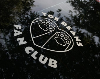 Toe Beans Fan Club Vinyl Decal Sticker: Cat Lover Gift