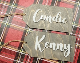 Wooden Name tag, Easter tags, Personalized stocking tags, Stocking tags, Wood tag, Wedding tags, Bridesmaid tags, Name tags.