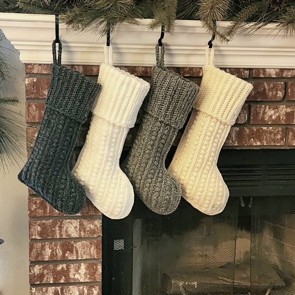 Farmhouse Crochet Christmas Stocking - Christmas Stocking - Handmade Stockings - Farmhouse Stockings - Heirlooms - Keepsakes