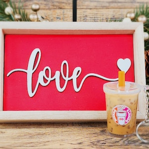 Mini llavero de bebida inspirado en Dunkin' / Llaveros de café / Regalo kawaii para amantes del café imagen 3