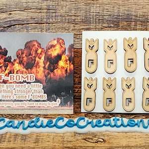 F-Bomb Novelty Gift: Laser Cut Wooden Tokens