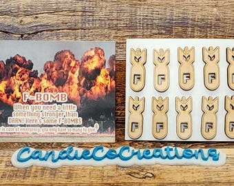 F-Bomb Novelty Gift: Laser Cut Wooden Tokens