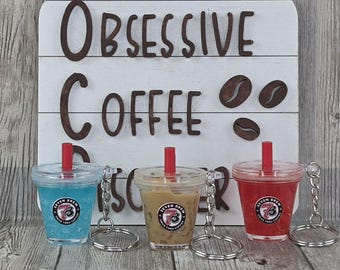 Seven Brew-Inspired Micro Drink Keychain | Coffee Keyrings | Kawaii Gift for Coffee Lovers