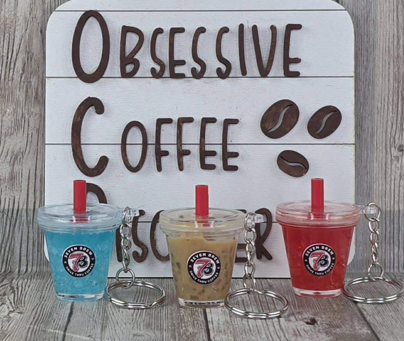 Seven Brew-inspired Micro Drink Keychain | Coffee Keyrings | Kawaii ...