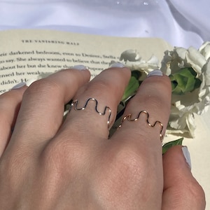 Silver And Gold Wiggle Wire Rings
