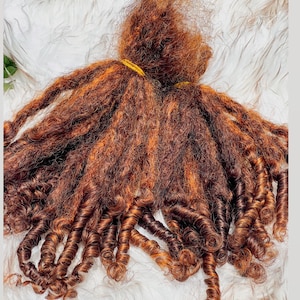 Soft Curly boho Human Hair Goddess Loc Extensions  ( MOCHA LOC-TTE (color scheme))