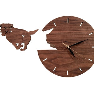 Walnut Wood Labrador Retriever Clock