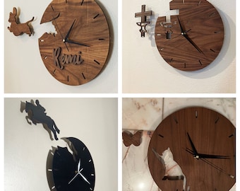 Custom Walnut Wood Clock - Great Gift!