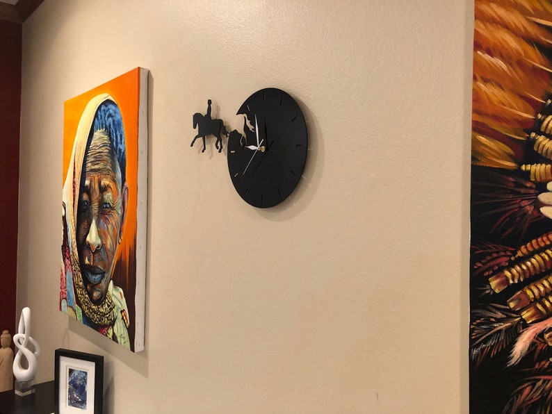 Black Dressage Horse Acrylic Clock Etsy