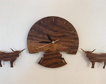 7インチ テキサス ロングホーン クロック - Etsy 日本