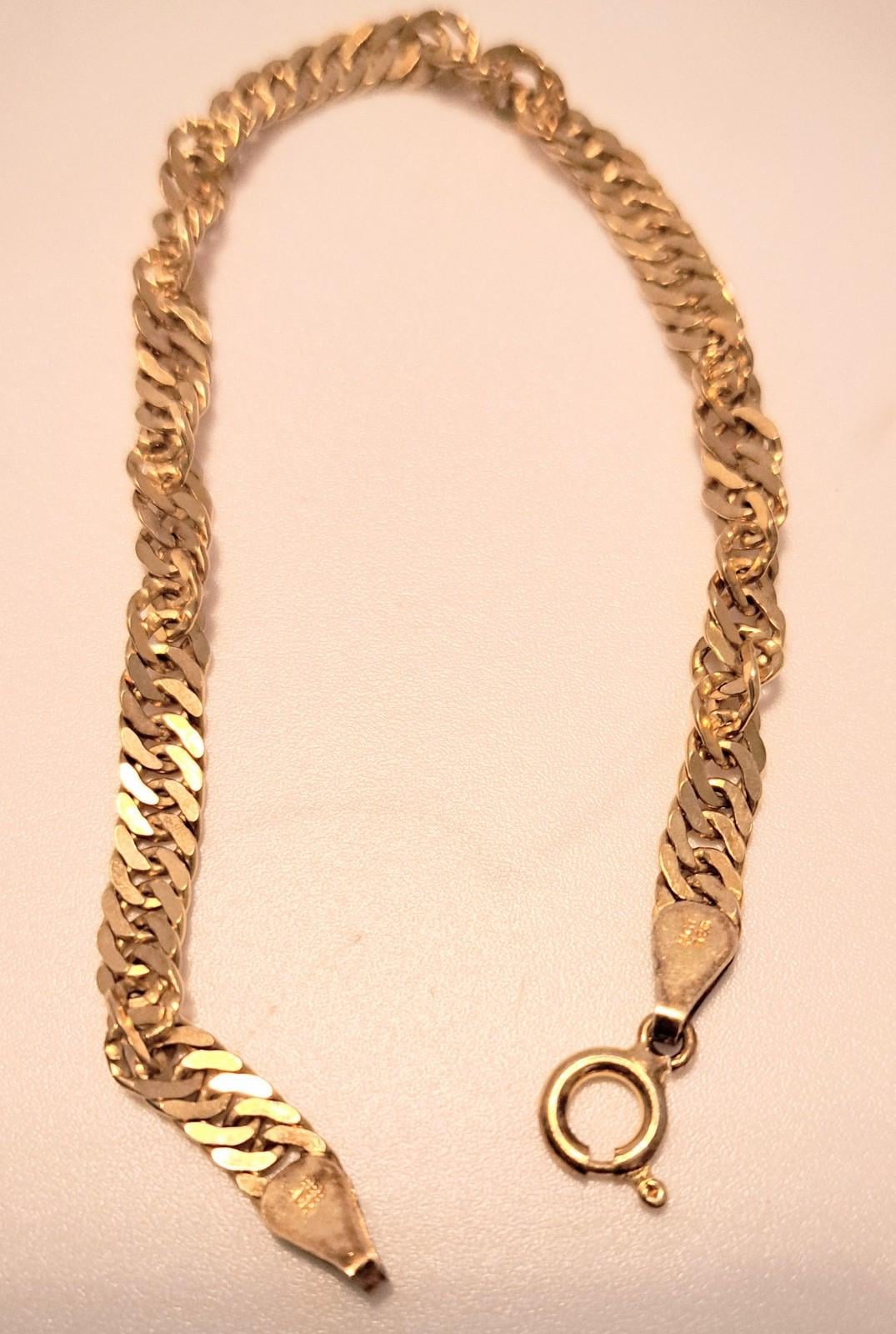 Vintage Italy HCT 925 Sterling Silver Gold Tone Smooth Twist Chain