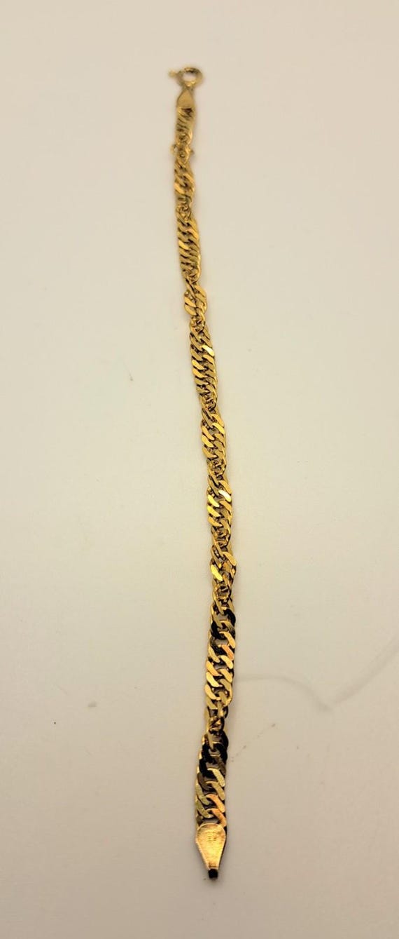 Vintage Italy HCT 925 Sterling Silver Gold Tone Smooth Twist Chain