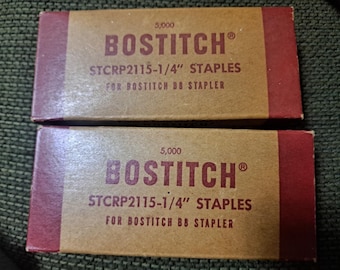 Lot of 2 Opened Boxes Vintage STCRP2115-1/4" B 8 Staples Bostitch USA