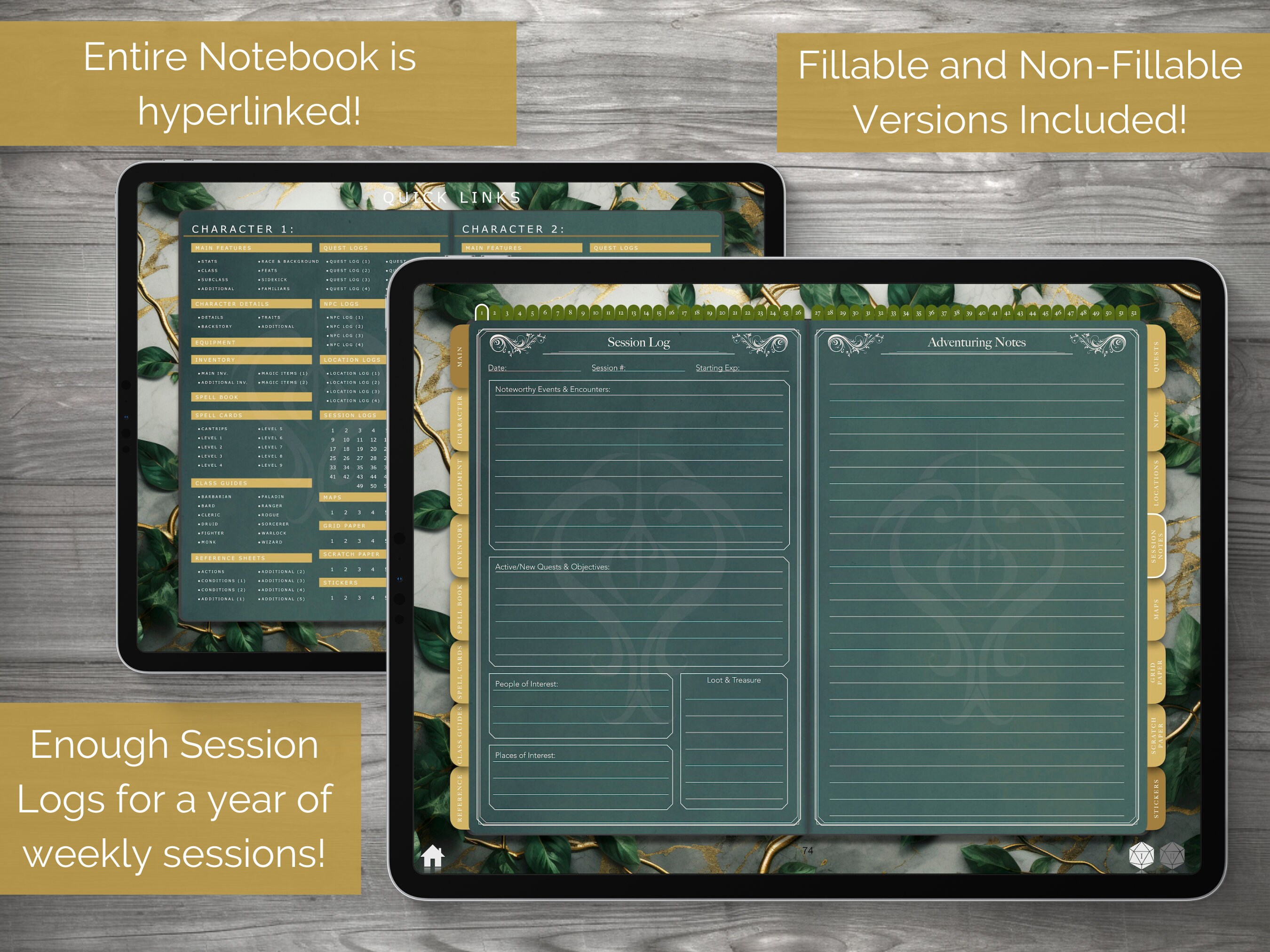 Digital Dnd Character Journal , Dnd Character Sheet With Spell Cards ...