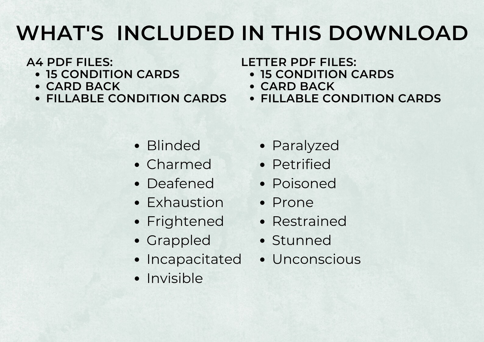 Dnd Character Condition Cards, Custom 5th Edition Character Spell Cards ...