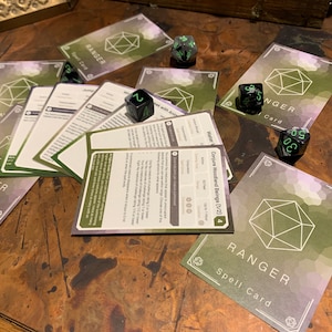 Dnd Ranger Spell Cards, Custom 5th Edition Character Spell Cards, 5e ...