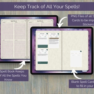 Digital Dnd Character Journal , Dnd Character Sheet With Spell Cards ...