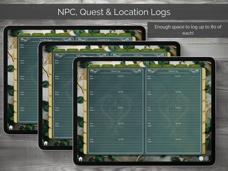 Digital Dnd Character Journal Bundle Theme Series, Dnd Character Sheet ...