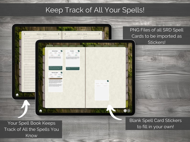 Digital Dnd Character Journal Bundle Theme Series, Dnd Character Sheet ...