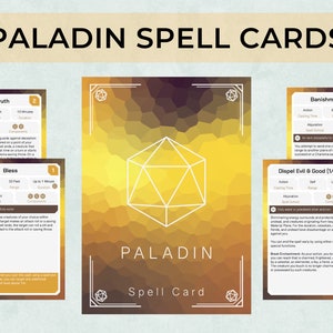 Dnd Paladin Zauberkarten, Benutzerdefinierte 5te Edition Charakter Zauberkarten, 5e Brettspiel Zubehör für DnD, Zauberbuch