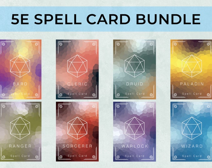 Spell Cards for D&amp;D Fillable and Printable Pdf Minimalist Design Print to Size Version Ready to ...