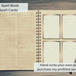 Printable Dnd Character Journal, Dnd Character Sheet With Spell Cards, A5 Size, Dungeons and ...