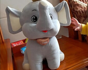 stuffed elephant plush pillow
