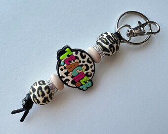 Leopard Printed Teacher Keychain