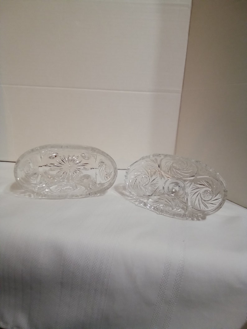 Crystal Footed Candy Dish With Lid Etsy