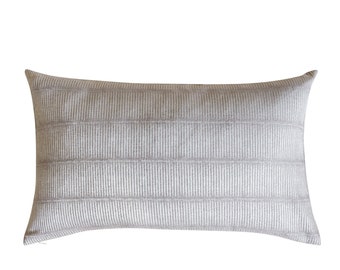 Beachcomber Beige Stripe Pillow Cover Lumbar