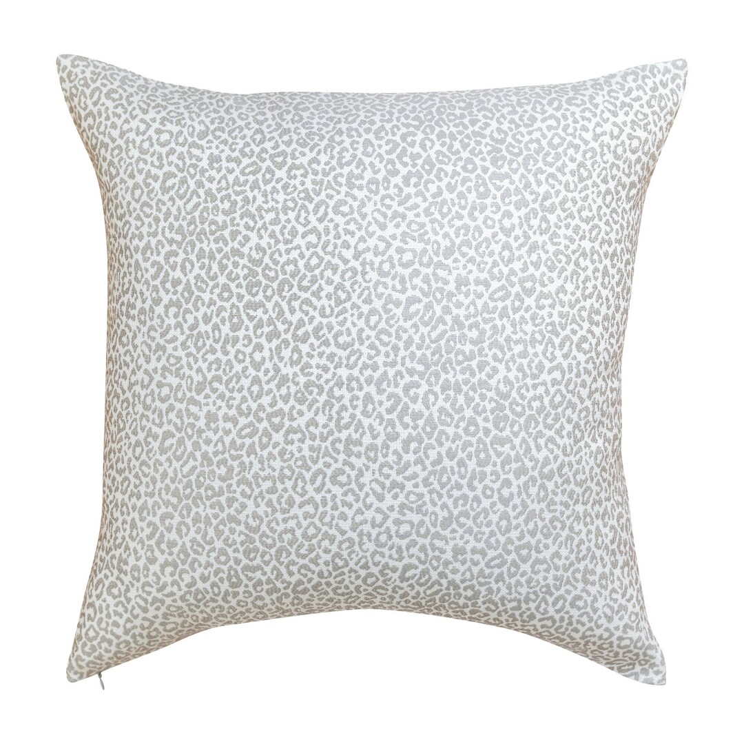 Dove Gray Leopard Pillow Cover Square Etsy
