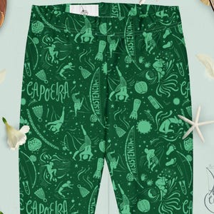 Capoeira Leggings (Elementos da Capoeira - Emerald)
